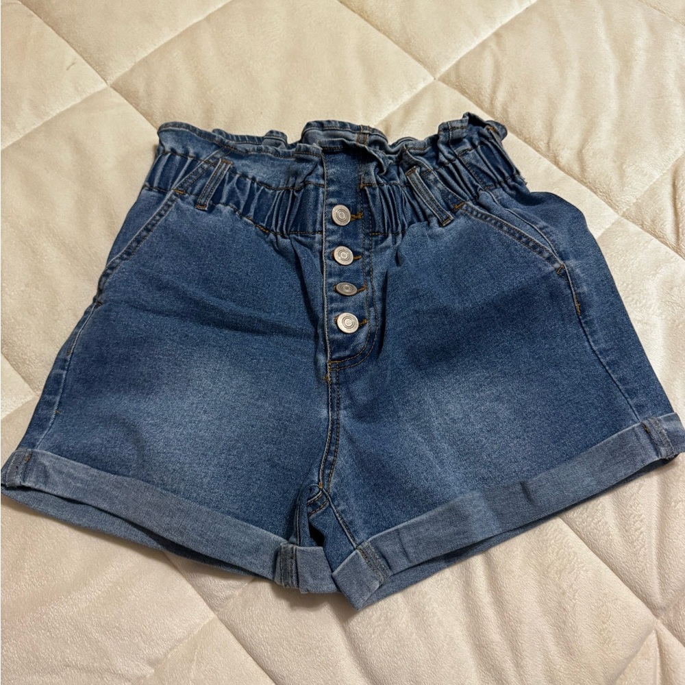 Chocolate Blue High-Waisted Women Shorts